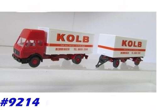 Mercedes-Benz closed truck + trailer 1/87 Wiking NEW #9214 instant wheels