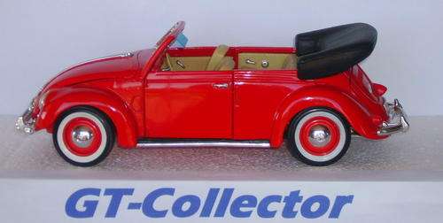 1:18 Volkswagen Beetle Cabrio 1951 red by Maisto - top cond - 7 days money-back g'tee! 252