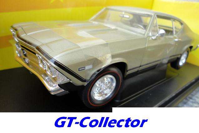 1:18 Chevrolet Chevelle SS396 1968 gold by Ertl, mint, 7 days money-back guarantee! #049