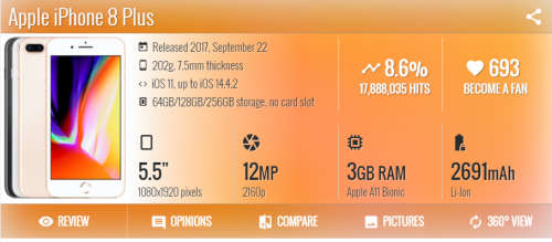 Iphone 8 plus 64gb