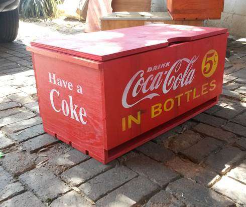 Huge Coke Crate / Table for Bar or Mancave - lots of storage space inside!