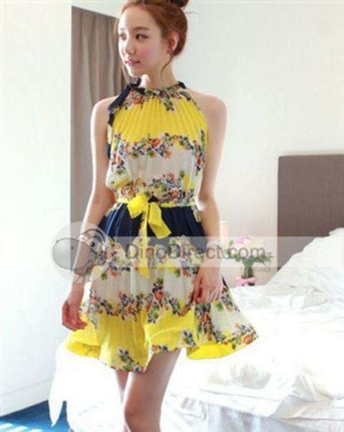 GORGEOUS YELLOW AND BLACK DRESS