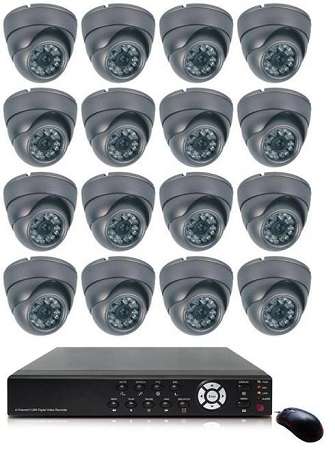 16 Channel CCTV Analog Dome Camera Kit