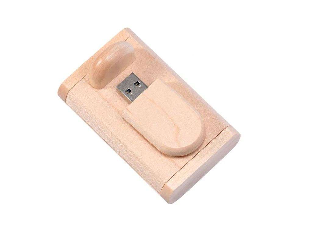 Maple USB laser engravable flash drive with box (Blanks)
