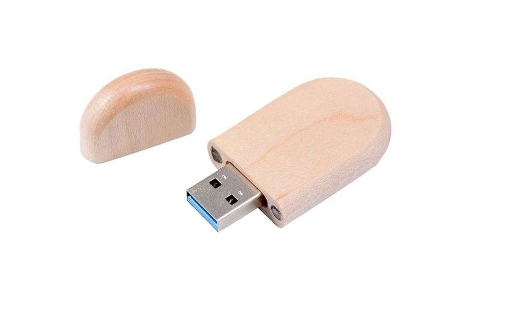 Maple USB laser engravable flash drive with box (Blanks)