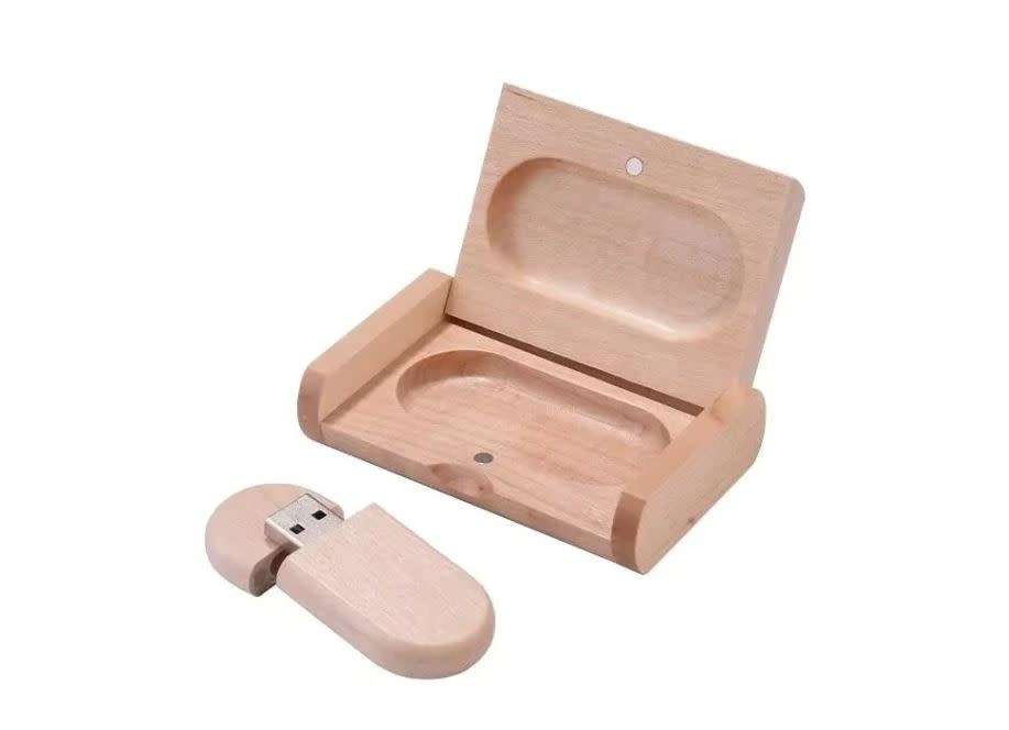 Maple USB laser engravable flash drive with box (Blanks)