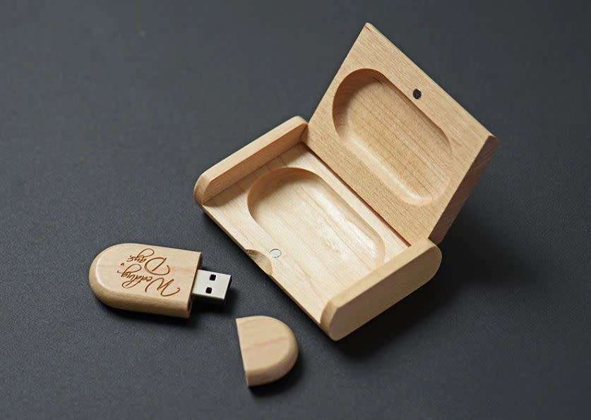 Maple USB laser engravable flash drive with box (Blanks)