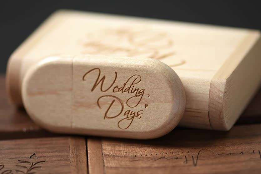 Maple USB laser engravable flash drive with box (Blanks)