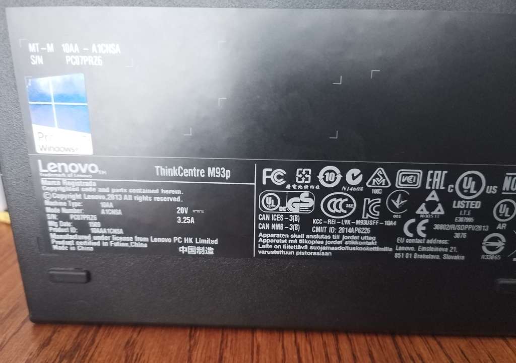 LENOVO THINKCENTRE M93P i7-4785T 4 Cores TINY PC