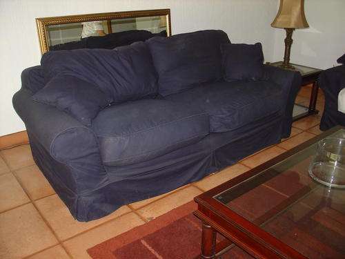Blue Coricraft "Fergie" slipcover couch (237cm)