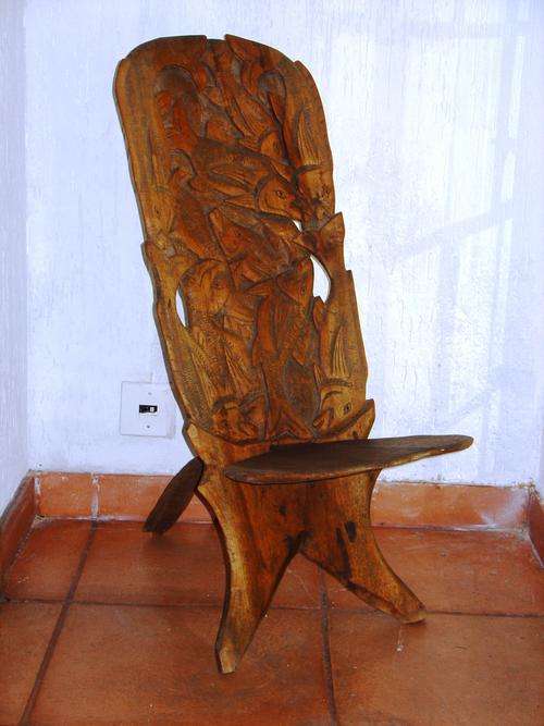 Traditional folding  Carved Malawian Chief's Chair