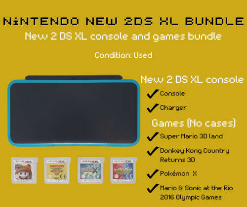 New Nintendo 2DS XL console and Games Bundle
