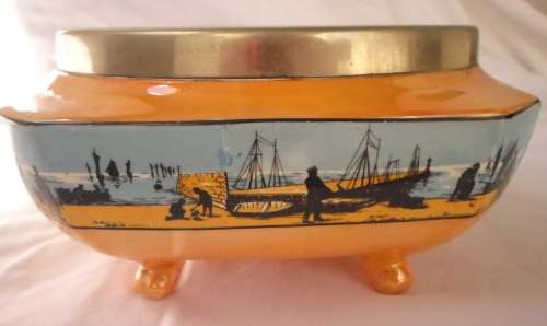 RETRO ART DECO LUSTERWARE L & SONS LTD CENTERPEACE NAUTICAL BOWL WITH LEGS