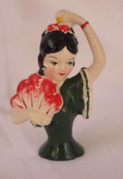 BEAUTIFUL VINTAGE PORCELAIN HALF DOLL