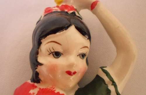 BEAUTIFUL VINTAGE PORCELAIN HALF DOLL