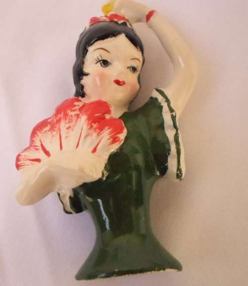 BEAUTIFUL VINTAGE PORCELAIN HALF DOLL