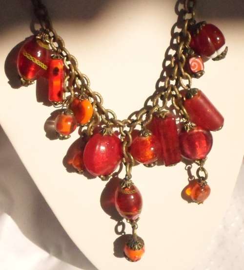 WOW !!!!! 3 X STATEMENT LAMP WORK MURANO AND GLASS NECKLACES