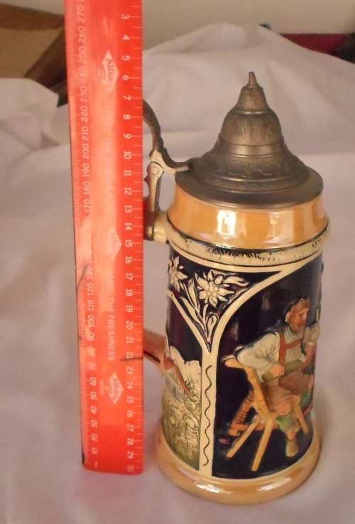 BEAUTIFUL LARGE BAVARIAN GERMAN BEER STEIN MUG FOR THE COLLECTOR