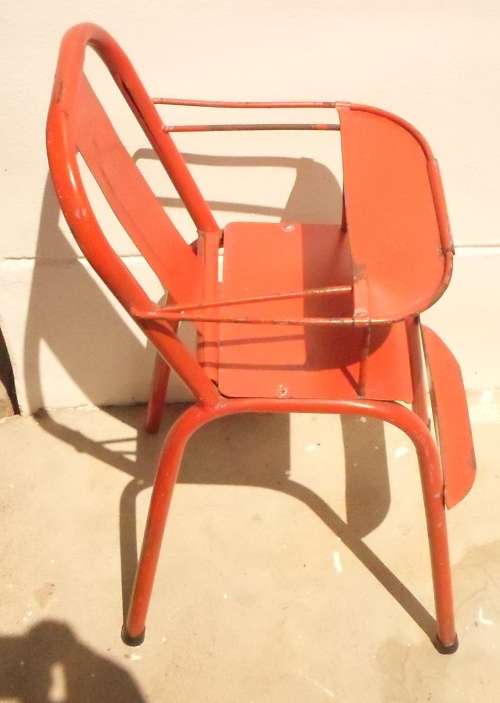 WOW WOW !!!!!!!BEAUTIFUL ANTIQUE  VINTAGE METAL 1950s DOLL HIGH CHAIR