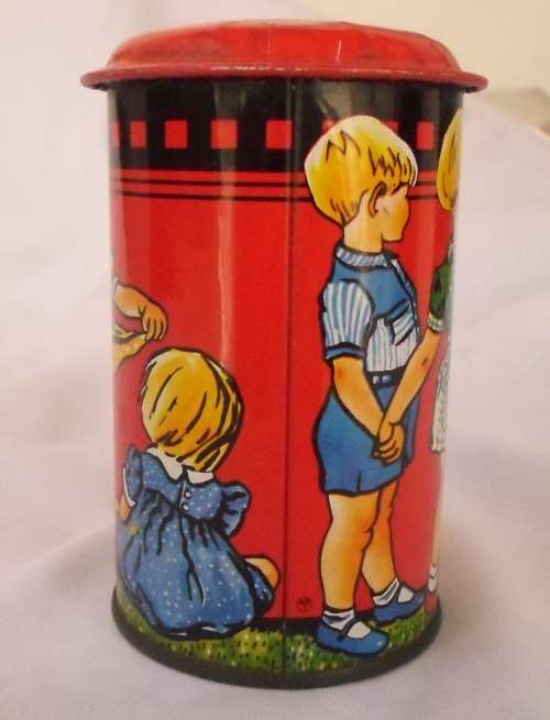 WOW WOW !!!!!!!BEAUTIFUL VINTAGE  RED TIN MONEY BOX MAIL BOX