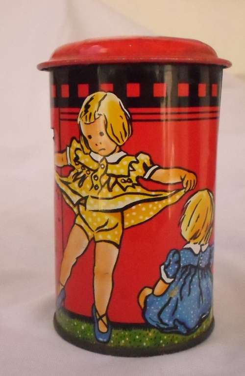 WOW WOW !!!!!!!BEAUTIFUL VINTAGE  RED TIN MONEY BOX MAIL BOX