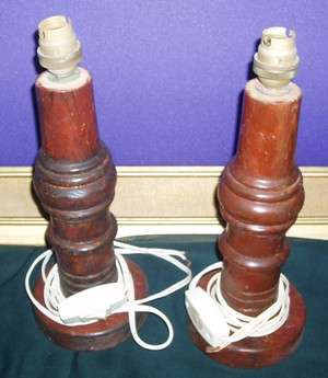 2X WOODEN LAMP BASESS