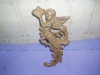 VERY NICE ORNATE CAST IRON CHERUB | ANGEL