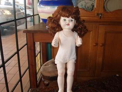 VINTAGE COMPOSITION 1950,s DOLL  JUST AFTER WORLD WAR 2