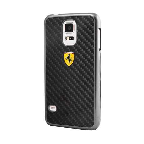 FERRARI REAL CARBON HARD CASE-BLACK SAMSUNG GALAXY S5