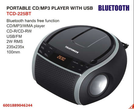 TELEFUNKEN PORTABLE RADIO / CD + BLUETOOTH