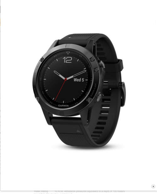 Garmin Fenix 5 Sapphire Crystal Black With Black and Yellow Band