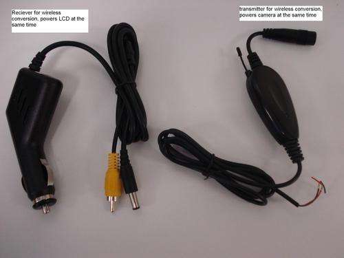 Wireless conversion kit for car cameras and LCD monitors