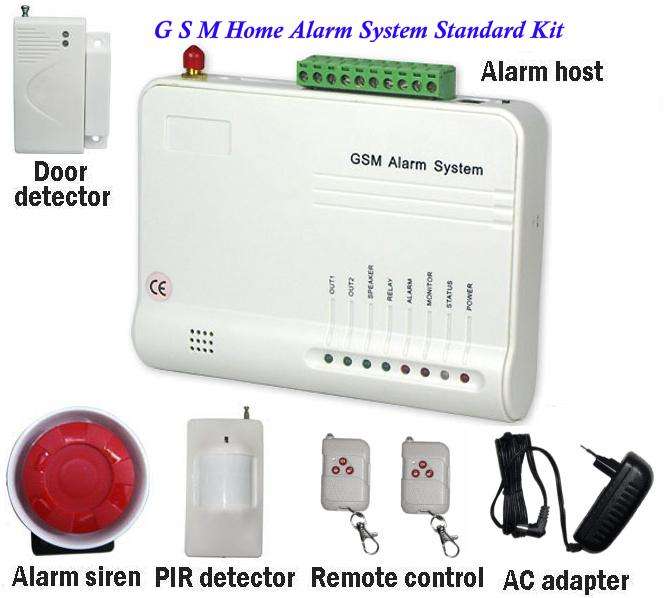 16 wireless & 3 wired Zone GSM alarm system kit with sms alert & auto dialer