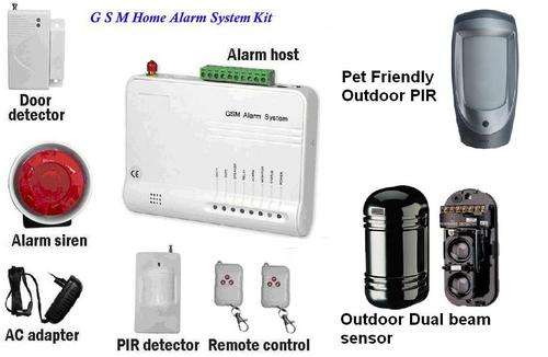 16 wireless & 3 wired Zone GSM alarm system kit with sms alert & auto dialer