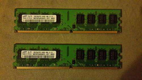 2 X 2 GIGABYTE 667Mhz DDR2 SAMSUNG RAM MODULES FOR DESKTOP PC! 100% WORKING!