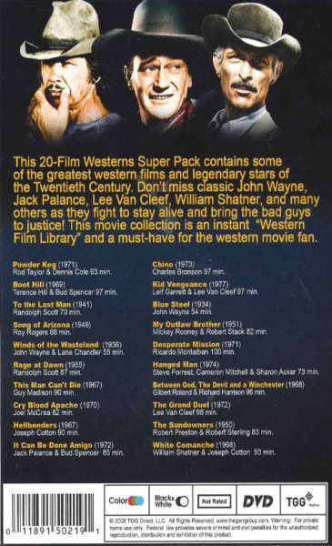 20 Great Westerns boxset DVD