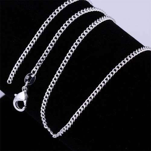 Mens Cool & Elegant 925 Silver Plated Curb Link Chain  ( 46cm )