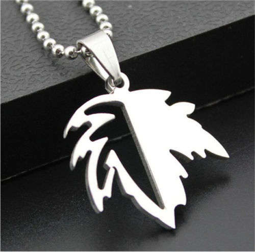 Cool & Funky  " LEAF "  Titanium Pendant Chain