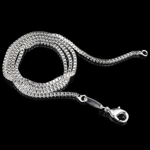 Mens Elegant 925 Silver Plated Box Link Chain  ( 60cm )