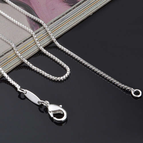 Mens Elegant 925 Silver Plated Box Link Chain  ( 60cm )