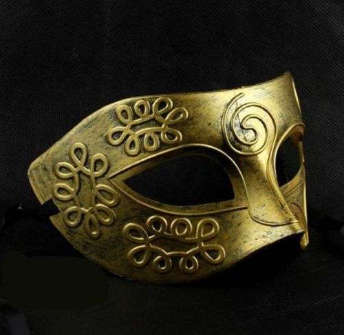 Elegant Bronze Roman Masquerade Ball Mask