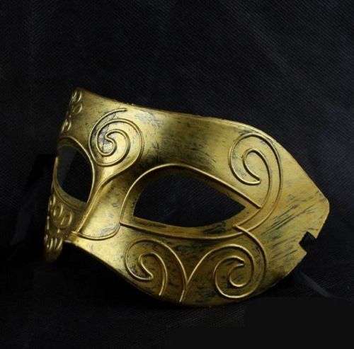 Elegant Bronze Roman Masquerade Ball Mask