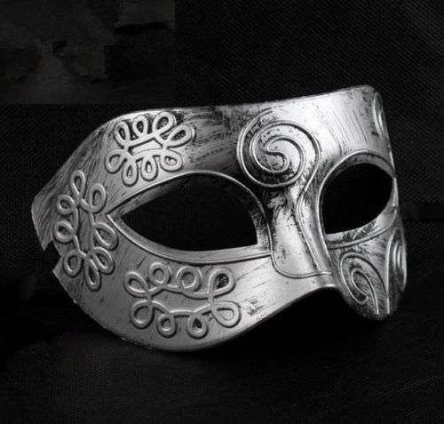 Elegant Silver Roman Masquerade Ball Mask