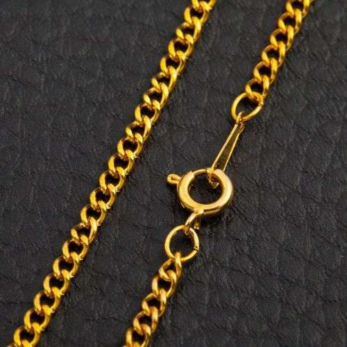 Mens Stunning & Elegant 9K Yellow Gold Filled Cuban Link Chain  ( 52cm )