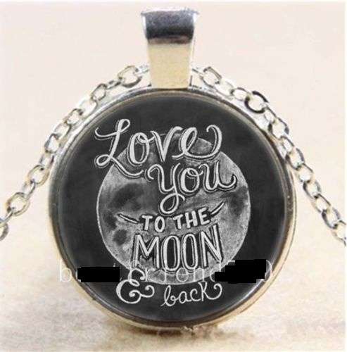 Ladies Elegant Silver Plated Vintage Design   "LOVE YOU TO THE MOON & BACK "  Necklace