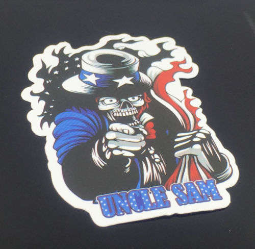Cool " UNCLE SAM "  Waterproof Sticker - Skateboard , Helmet , Laptop , Car , Suitcase  etc....