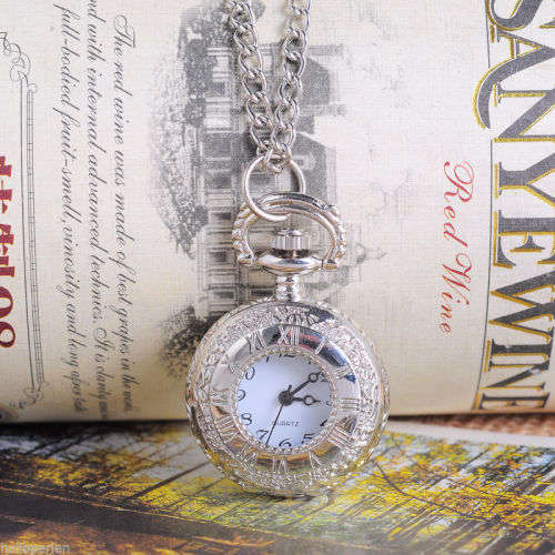 Stunning Vintage Looking Silver Plated  Mini  STEAMPUNK Style Pocket Watch