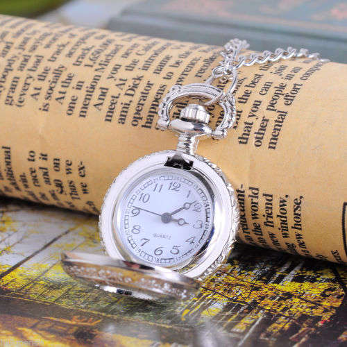 Stunning Vintage Looking Silver Plated  Mini  STEAMPUNK Style Pocket Watch