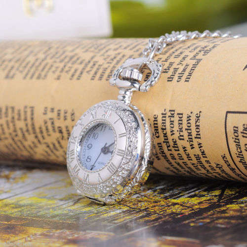 Stunning Vintage Looking Silver Plated  Mini  STEAMPUNK Style Pocket Watch