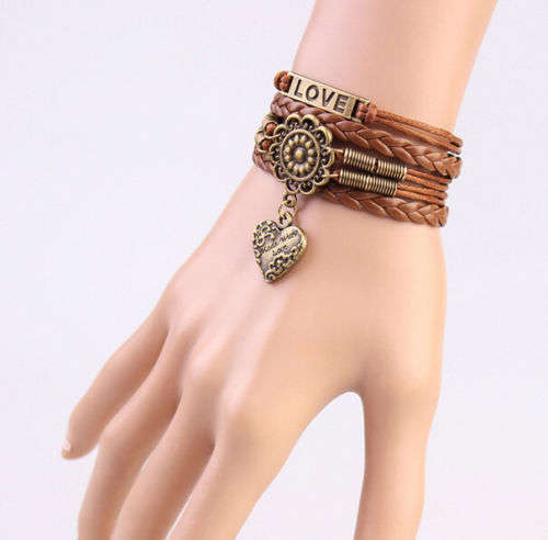 Ladies Vintage Retro Charm Bracelet